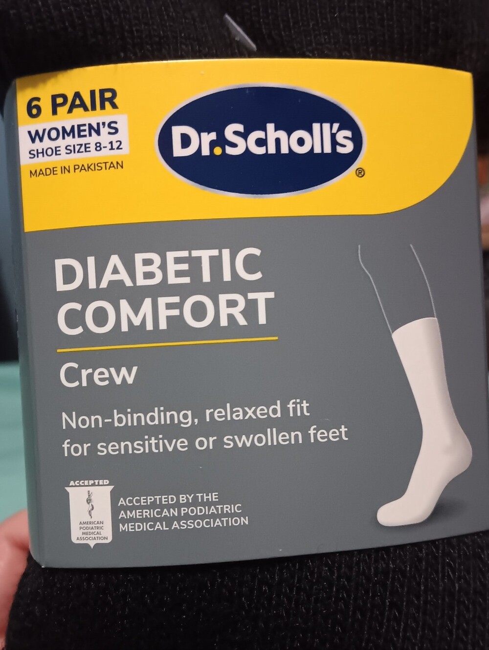 Dr. Scholl's Diabetic Comfort Crew Socks - Women's Shoe Size 8-12.